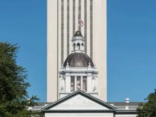 Old and new Florida State Capitol buildings